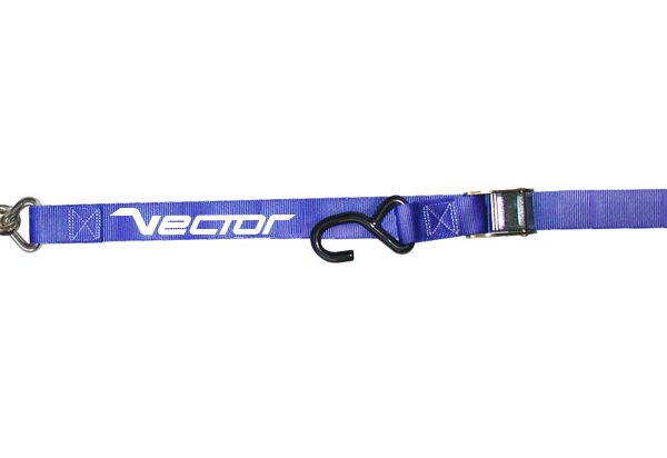 VECTOR Spanngurt  – 38 mm – S-Haken (Ø 9 mm) und Karabiner – Blau