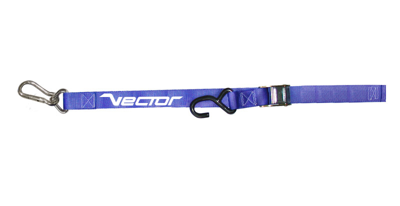 VECTOR Spanngurt  – 38 mm – S-Haken (Ø 9 mm) und Karabiner – Blau – Bild 1
