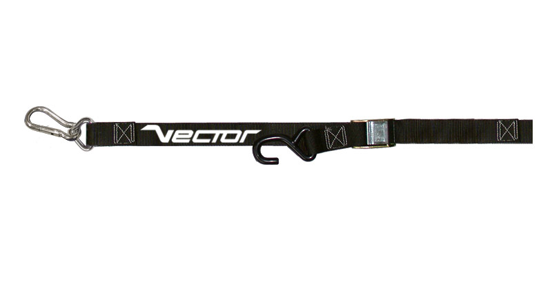 VECTOR Spanngurt  – 38 mm – S-Haken (Ø 9 mm) und Karabiner – Schwarz – Bild 1