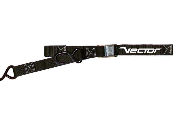 VECTOR Spanngurt - 38 mm - 2 S-Haken (Ø 9 mm) - Schwarz