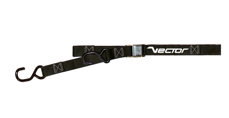VECTOR Spanngurt - 38 mm - 2 S-Haken (Ø 9 mm) - Schwarz – Bild 1