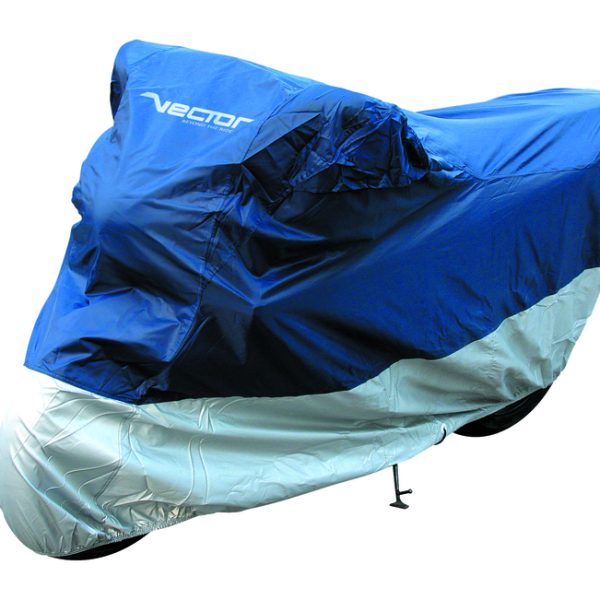 VECTOR Abdeckplane Innen-/Außen für Motorrad/Scooter – Blau/Silber - XL