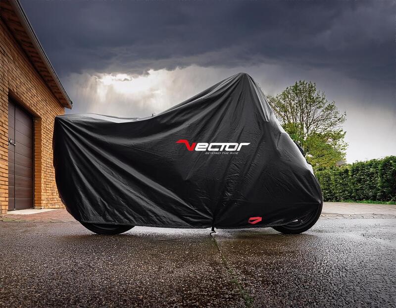 VECTOR Abdeckplane außen Baumwolle für Motorrad/Scooter – Schwarz - L – Bild 1